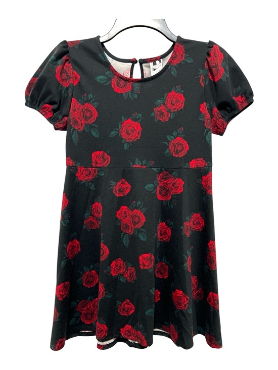 Self Esteem Other - Self Esteem Girls Black Dress with Red Rose Print